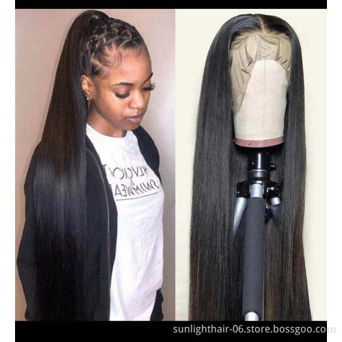 Sunlight hair wholesale 360 lace frontal wig straight  baby hair Swiss hd  lace wig virgins human hair wigs body water wave